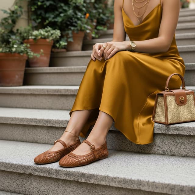 Detalle de CUSHIONAIRE Windsor Woven Women’s Flats with Adjustable Strap (Comfort Mary Jane Ballet Flats)