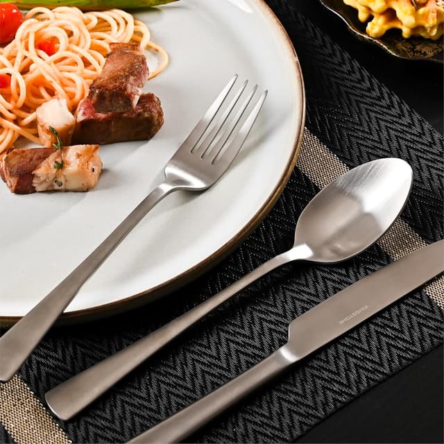Thumbnail 6 de KINGSTONE 18/10 Stainless Steel Silverware Set for 8 (40-Piece) — Matte Satin Flatware, Dishwasher Safe