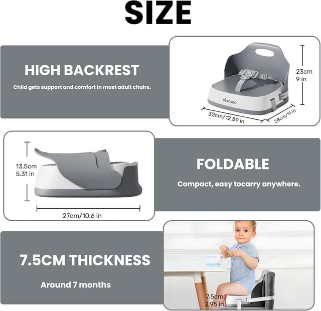 Detalle 2 de UBRAVOO portable booster seat for dining