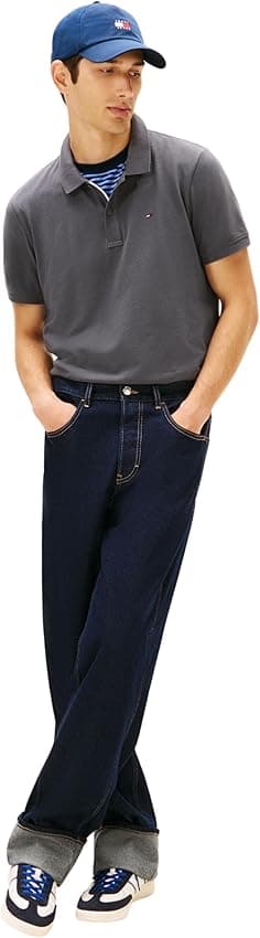 Detalle 2 de Tommy Jeans TJM Slim Placket Polo XXL, gris