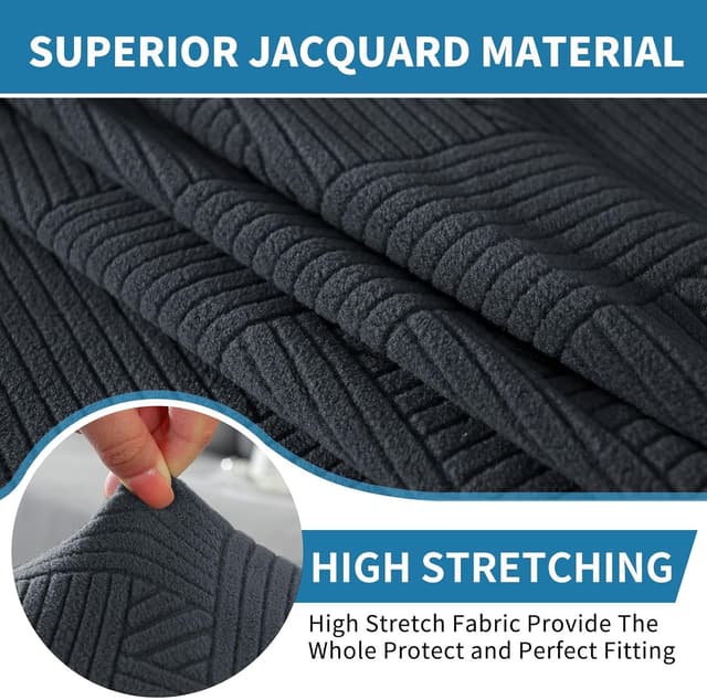 Detalle de Ystyle housse de chaise extensible universelle (lot de 6) en gris