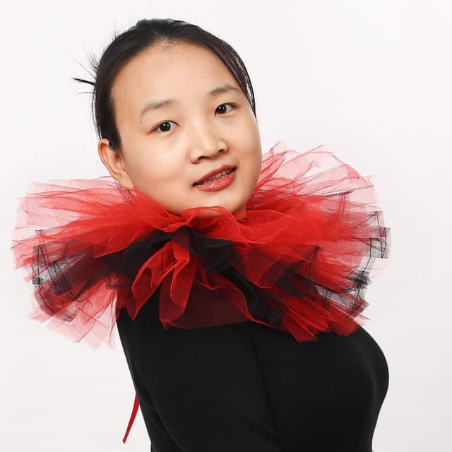 Detalle 2 de Blessume Victorian Ruffle Collar Renaissance Mesh Clown Collar (Layered Neck Ruff)