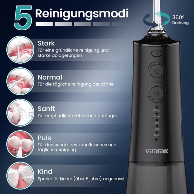 Detalle 1 de Vimmk Munddusche Kabellos 300ml