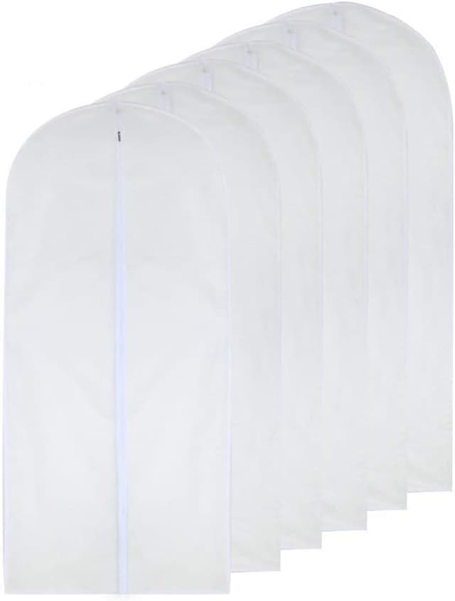 Detalle de Garment Bags for Hanging Clothes 24x40 White Breathable Suit Covers