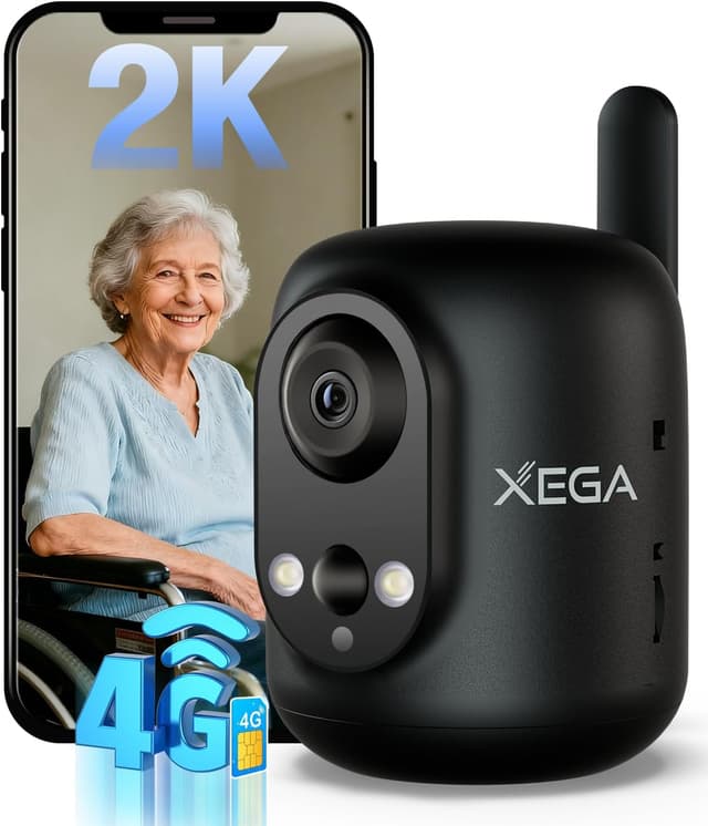 Detalle de Telecamera 4G Xega 2K con SIM 6000 mAh