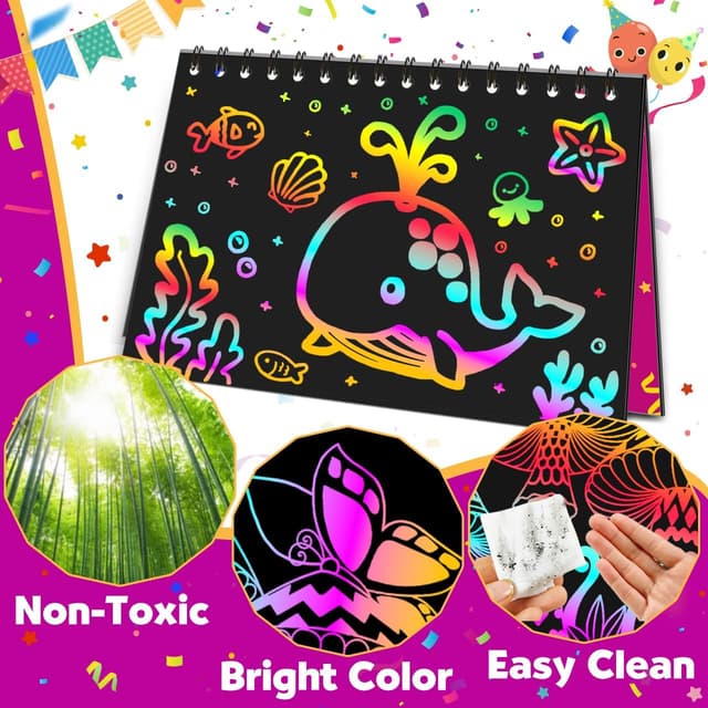 Detalle 2 de Scratch Rainbow Art Notebook 36-Pack party favors