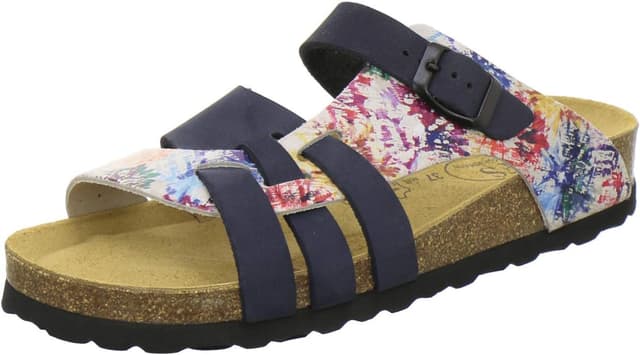 Detalle de AFS-Schuhe Damen-Pantoletten aus echtem Leder mit verstellbarer Schnalle – gepolstertes Fußbett für Alltag & Haus