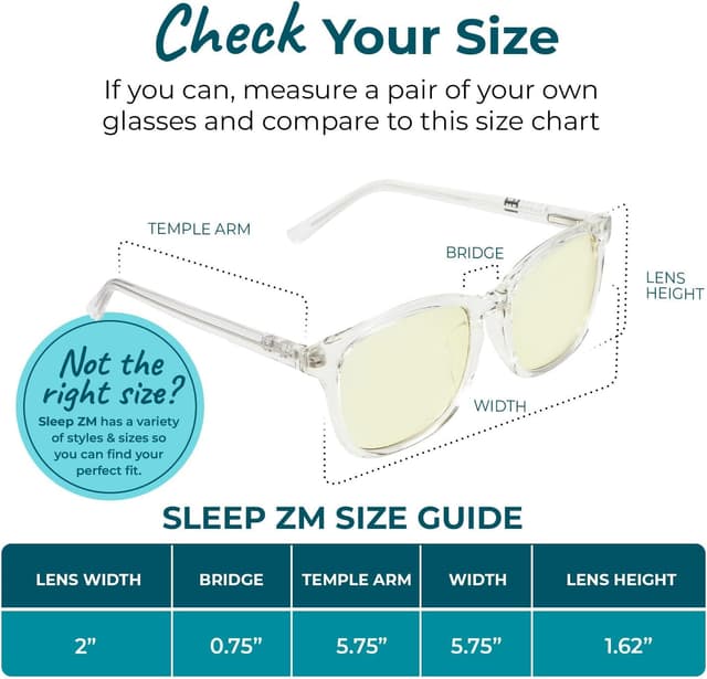 Detalle de Sleep ZM Blue Light Blocking & Light Sensitivity Glasses (8 lens types) for comfortable screen time, relaxation, and sleep support