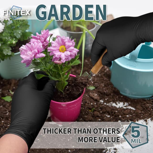 Thumbnail 5 de FINITEX Black Nitrile Gloves 5 mil, 100 pcs