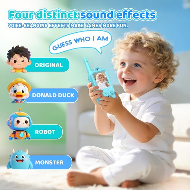 Detalle 2 de Wootoyz Video Walkie Talkies for Kids (Video, Push-to-talk) – Toddler Blue Green