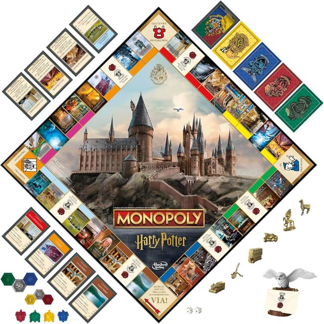 Detalle de Hasbro Gaming Monopoly Edizione Harry Potter: Una Magica Avventura a Hogwarts (versione italiana)