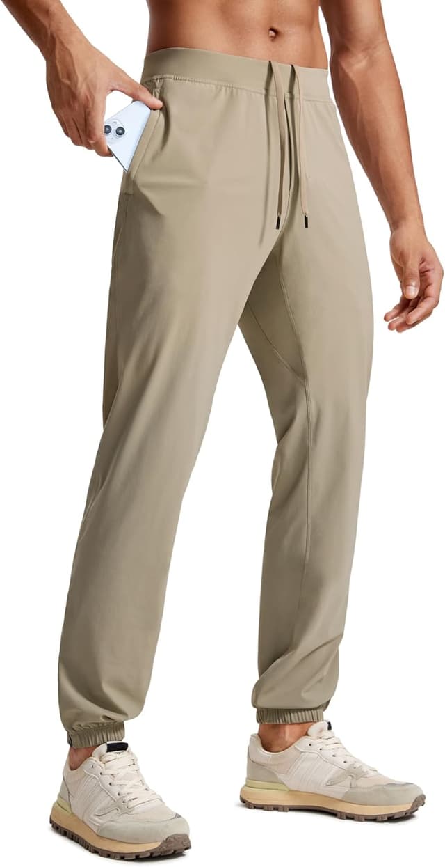 Detalle de CRZ Yoga Lightweight Joggers Pants NS024 da uomo: pantaloni da jogging leggeri con zip alle caviglie