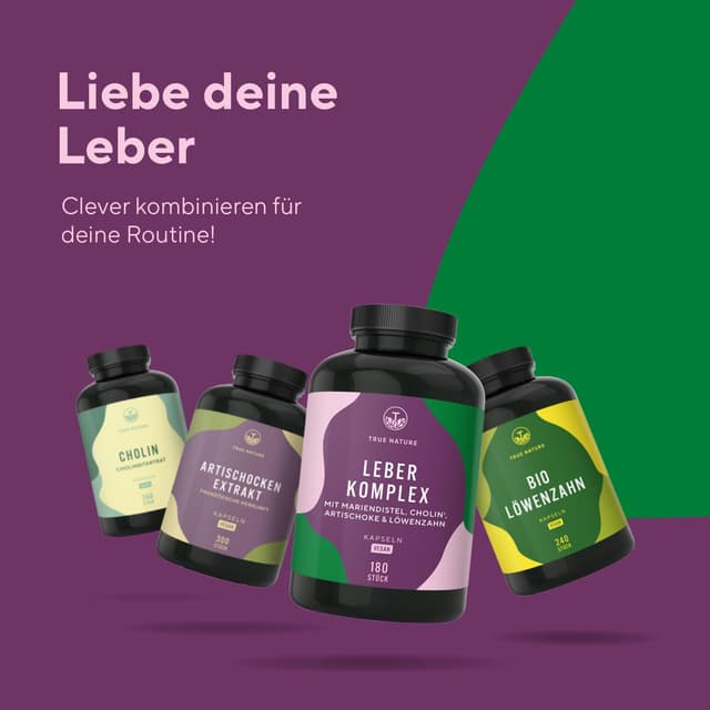 Thumbnail 6 de Leber Komplex – 180 Kapseln (90 Tage) mit Mariendistel, Artischocke, Löwenzahn & Cholin – TRUE NATURE