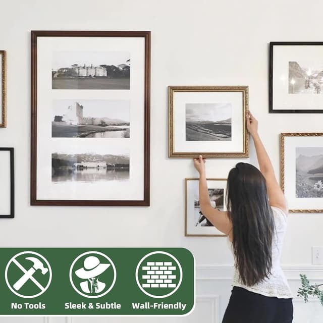 Detalle de Anteabee 15Pcs No Nails Claw Picture Hanging Hooks (plasterboard), heavy duty support up to 18kg