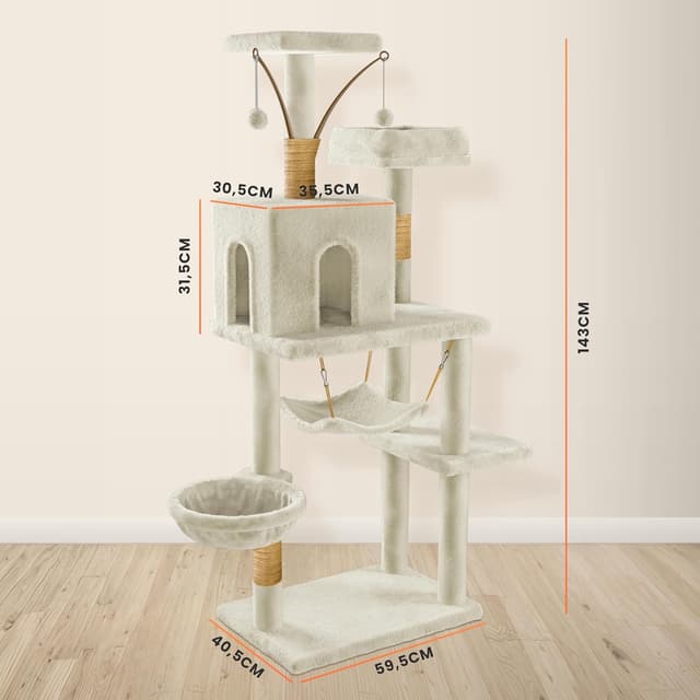 Thumbnail 4 de JUPPLIES Árbol Rascador 143 cm 5 plataformas