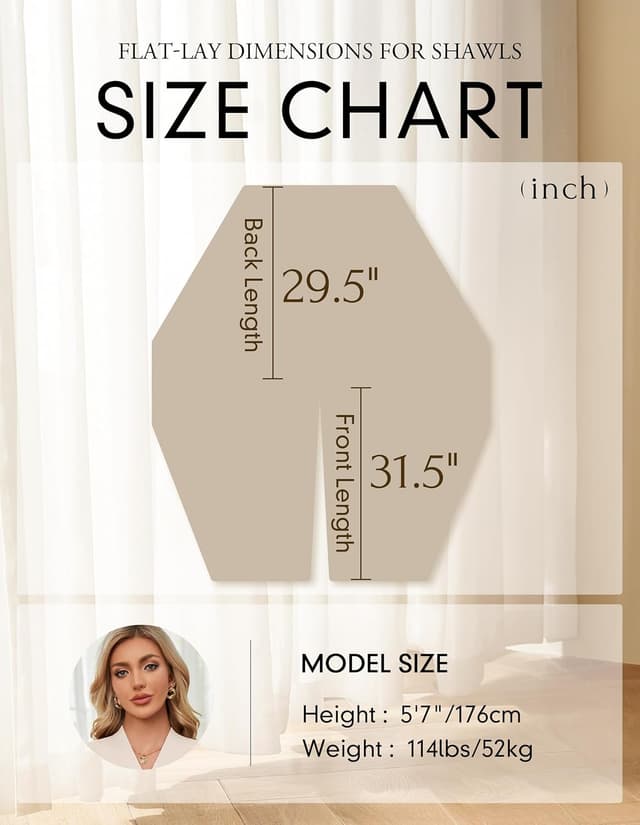 Thumbnail 5 de PULI Elegant Shawl Wrap One Size 🧣