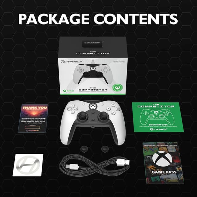 Detalle 2 de Hyperkin The Competitor Wired Controller (Officially Licensed) for Xbox Series X|S, Xbox One & PC — White
