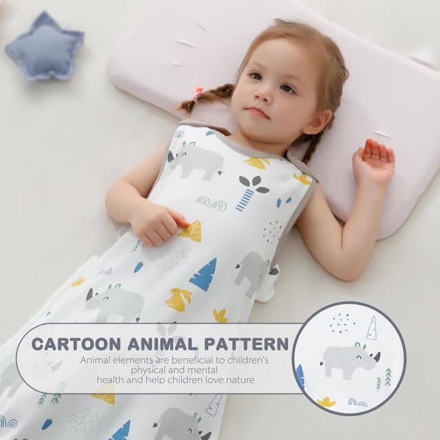 Detalle de Mosebears sacco nanna in morbido cotone 0-6 mesi 0,5 Tog con zip a doppio cursore