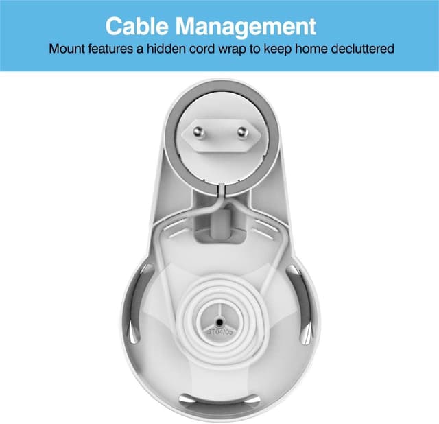 Detalle de Cozycase Wandhalterung für Home Mini & Nest Mini (2er-Set, Weiß/Grau) – Kabelmanagement für weniger Kabelsalat