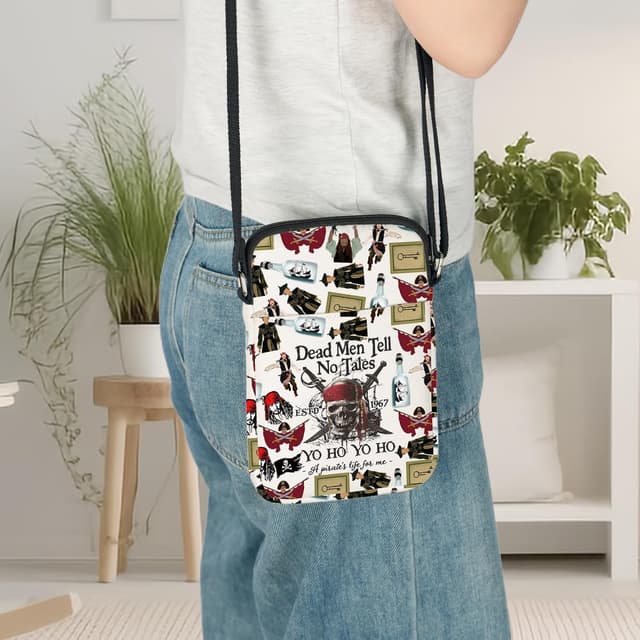 Thumbnail 6 de LEVLO Jack Sparrow crossbody bag (Angelica & Jack fans gift) – canvas pirate shoulder bag