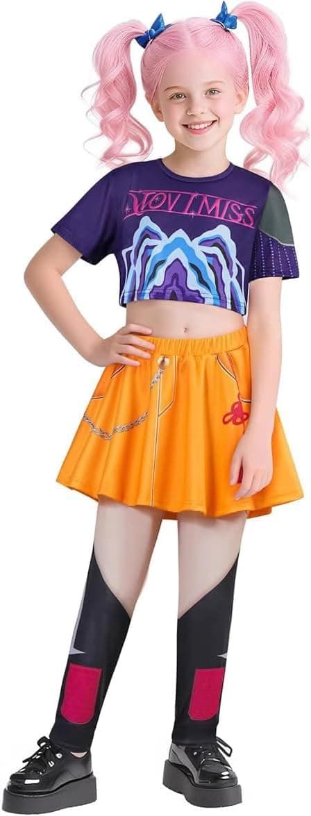 Detalle de Lgandpg Mira Girls Pop Singer Costume (T-Shirt & Pants) for Halloween and Stage-Style Play