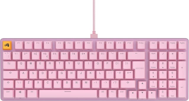 Detalle de Glorious GMMK 2 Full Size (96%) mechanical keyboard with per-key RGB, aluminium frame and hot-swap Fox switches – Pink, English QWERTY