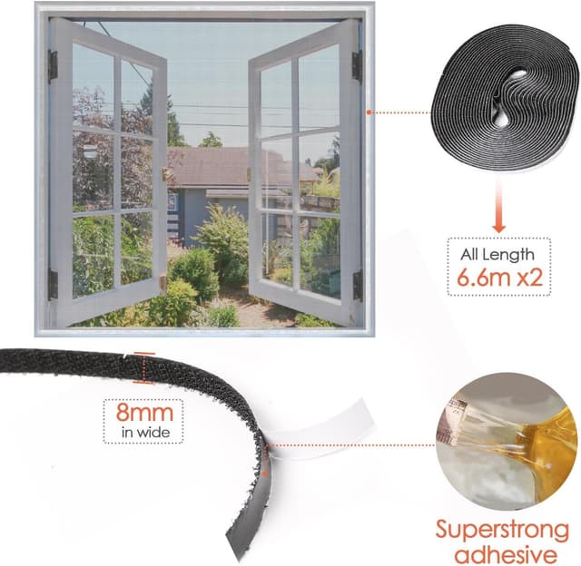 Detalle 2 de MYCARBON Zanzariera Finestra 150x180 cm Nero