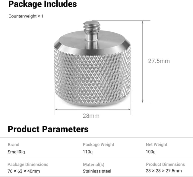 Thumbnail 5 de SMALLRIG 2284 Contrepoids 100g pour stabilisateur