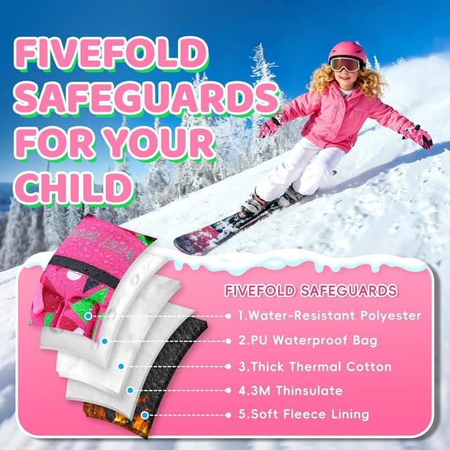 Thumbnail 2 de West Biking Kids Ski Gloves 3M Thinsulate, age 6–12