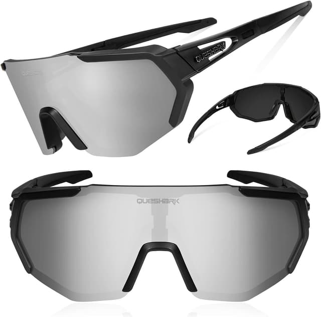 Detalle 2 de Occhiali da ciclismo Queshark con lenti intercambiabili polarizzate anti-UV400