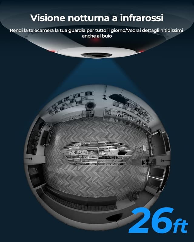 Detalle 1 de Reolink FE-P 6MP telecamera fisheye 360° per interno