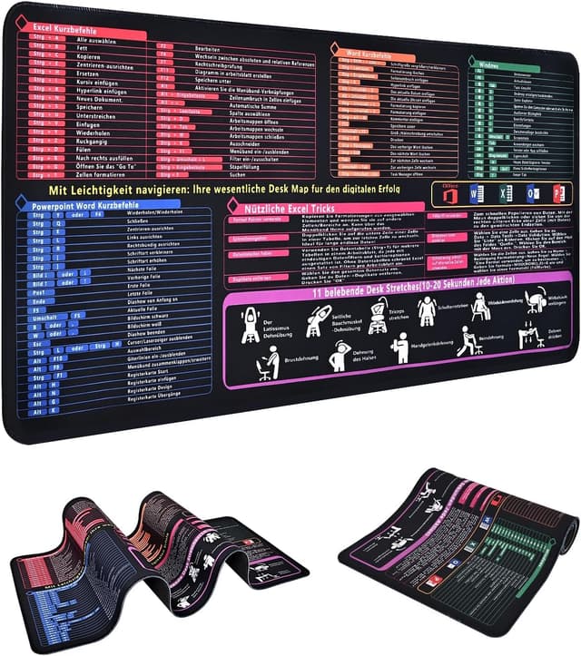 Detalle de 800×300-mm Schreibtischunterlage mit Excel-Kürzeln