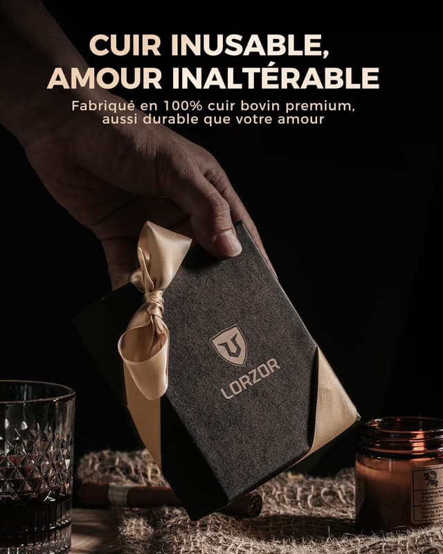 Thumbnail 6 de LORZOR Portefeuille homme XXL avec porte-monnaie et porte-cartes RFID