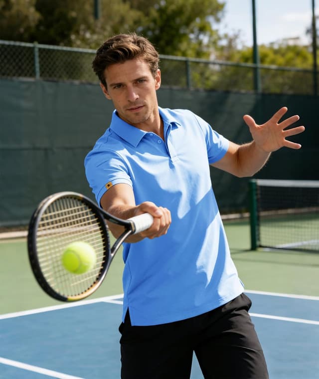 Detalle 2 de JACKETOWN Herren Poloshirt Kurzarm – atmungsaktiv, schnelltrocknend, mit Knopfleiste (Regular Fit)