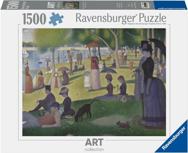 Detalle de Ravensburger Puzzle 1500 pezzi Art Collection Seurat: Una domenica pomeriggio sull’isola della Grande (80 x 60 cm) per adulti +14