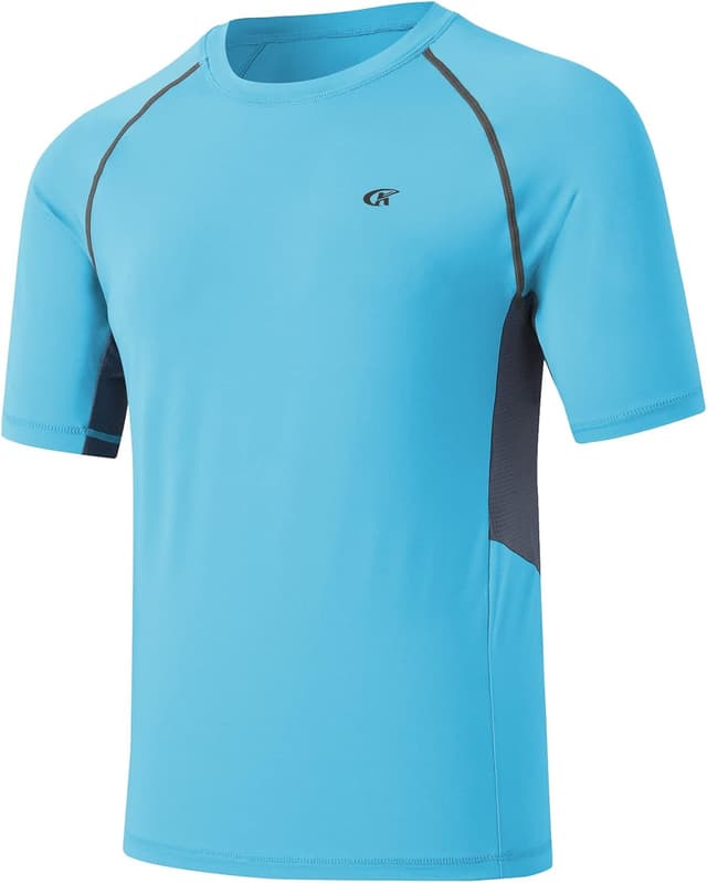 Detalle de Huayuzh Herren UV-Shirt Rashguard (Schwimmshirt, schnelltrocknend, atmungsaktiv)
