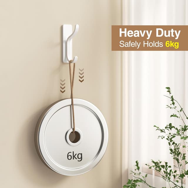 Detalle 2 de pickpiff Heavy Duty Adhesive Hooks, Hold 6kg