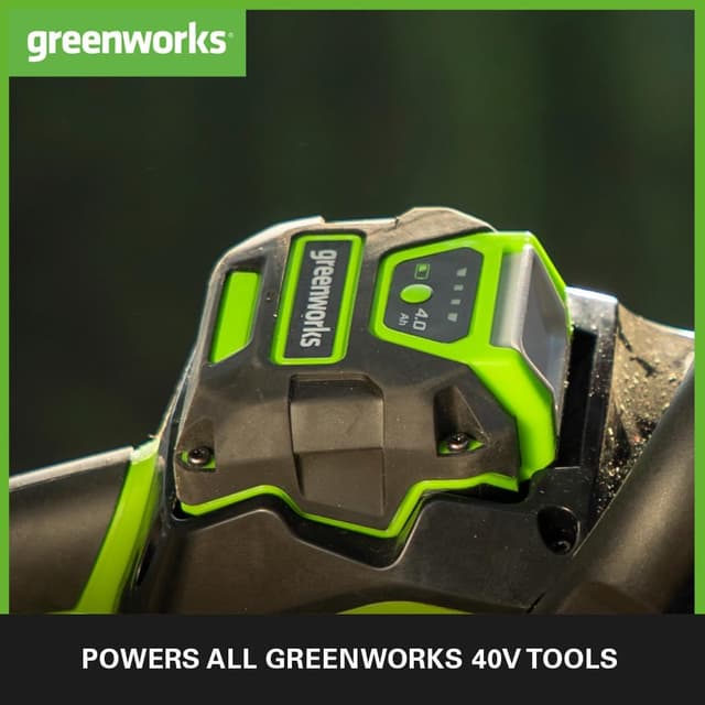 Detalle de Greenworks G40B4 Akku 40V 4Ah (Lithium-Ion) mit Schnellladung und LED-Ladekontrolle