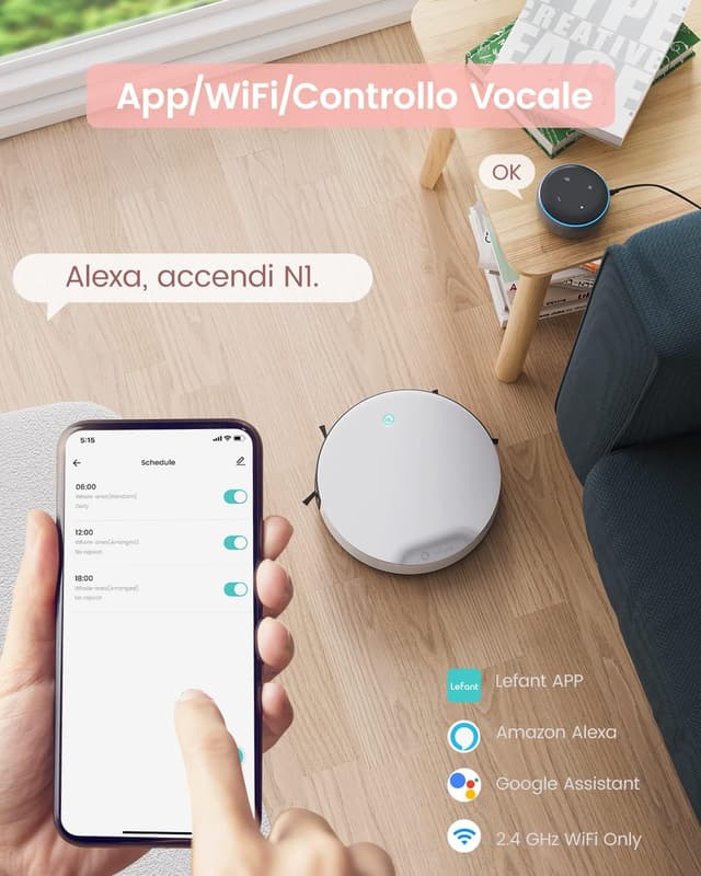 Thumbnail 6 de Lefant N1R Robot Aspirapolvere con 4500Pa, fino a 165 minuti e 4 modalità