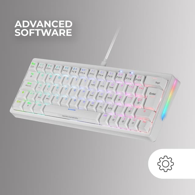 Detalle de Mars Gaming MKMINIPRO – mechanische Ultra-Kompakt-Tastatur (60 %) mit Hot-Swap, RGB Chroma und Antighosting