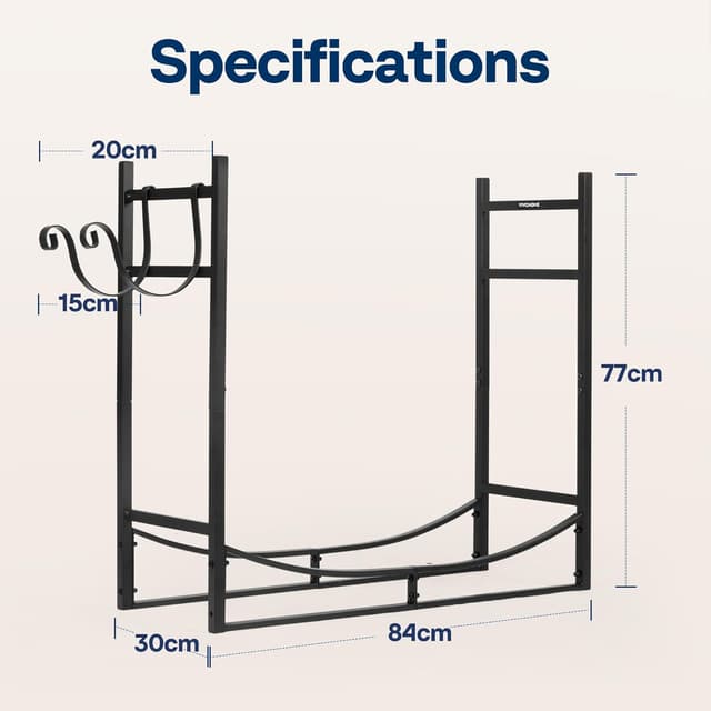 Thumbnail 6 de VIVOHOME 3ft heavy duty firewood rack with kindling holder 🪵