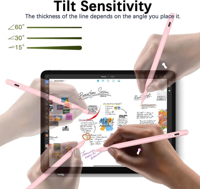 Detalle de EcoPestuGo Stylus Pen for Apple iPad (2018–2026): Tilt, Palm Rejection, Fast Charging