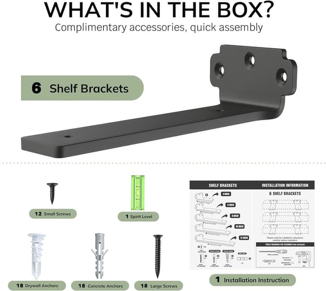 Thumbnail 5 de WELDUN 15 cm Floating Shelf Brackets 75kg