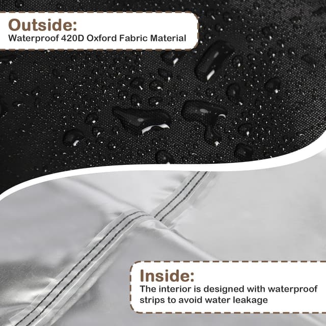 Detalle 2 de Fenghome Abdeckung für Holzpferd (wasserdicht) 140x100x130 cm mit Tunnelzug und Schnallen, Oxford-Stoff Schwarz