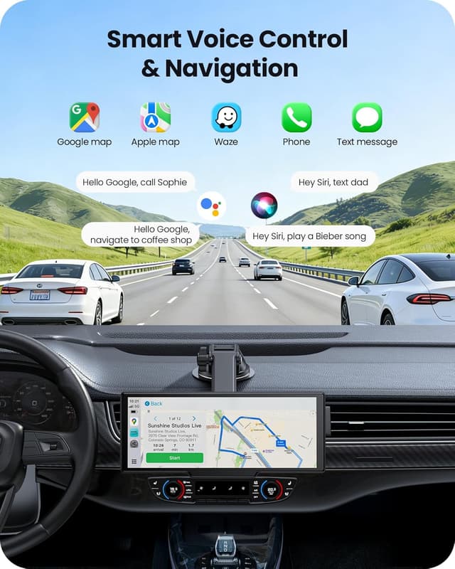 Detalle de Avaett 9.26” CarPlay screen with 4K dash cam
