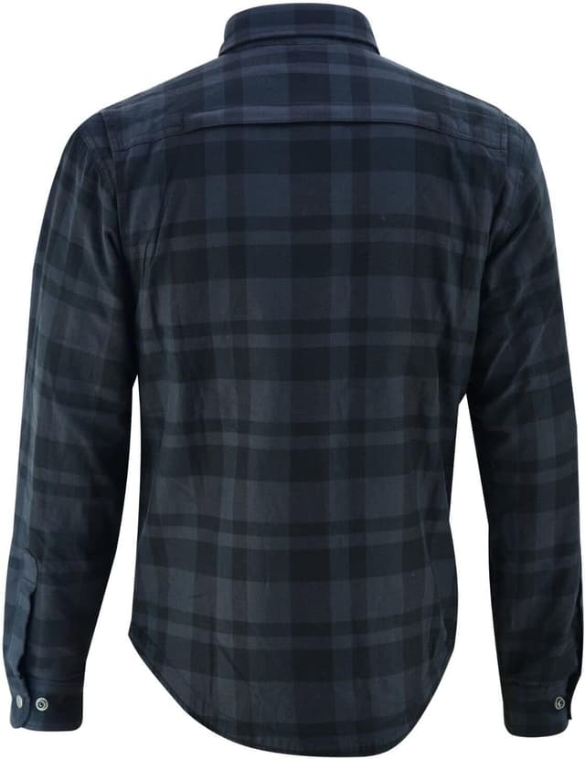 Detalle de BOSMOTO Lumberjack Hemd für Herren – Motorradhemd mit 100% Dupont-Kevlar Verstärkung