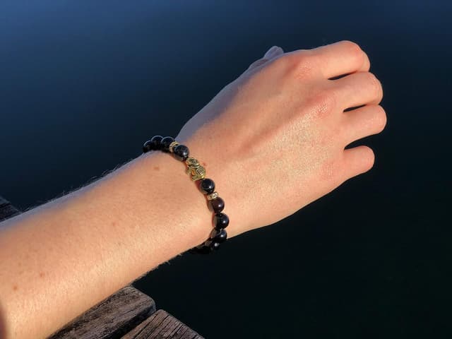 Detalle 2 de BERGERLIN Elefant Armband mit echtem Turmalin – Naturstein geprüfte Qualität mit Echtheitszertifikat