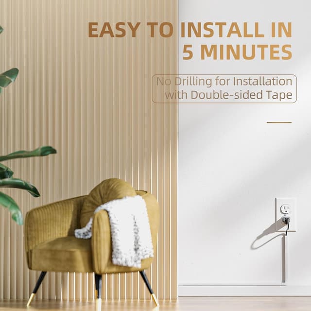 Thumbnail 6 de Delamu Mini Cable Trunking Self Adhesive (2.4M) – 1-cable cable management kit, white