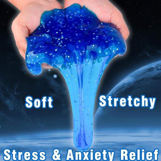 Detalle de Galaxy Slime Bulk 24 Pack in Blue Galaxy Theme (24 clear-lidded cups)