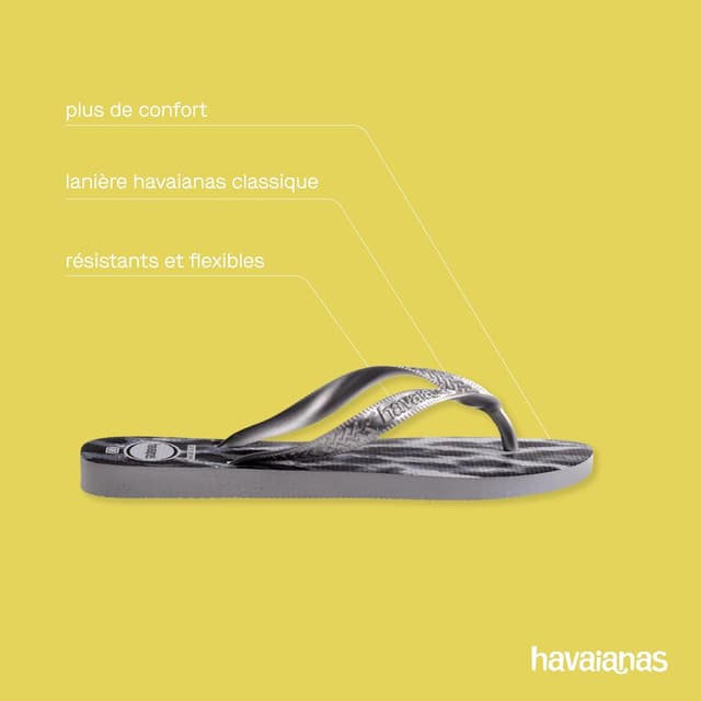 Detalle de Havaianas Top Animals : tongs femme confortables, légères et durables à motifs animaliers
